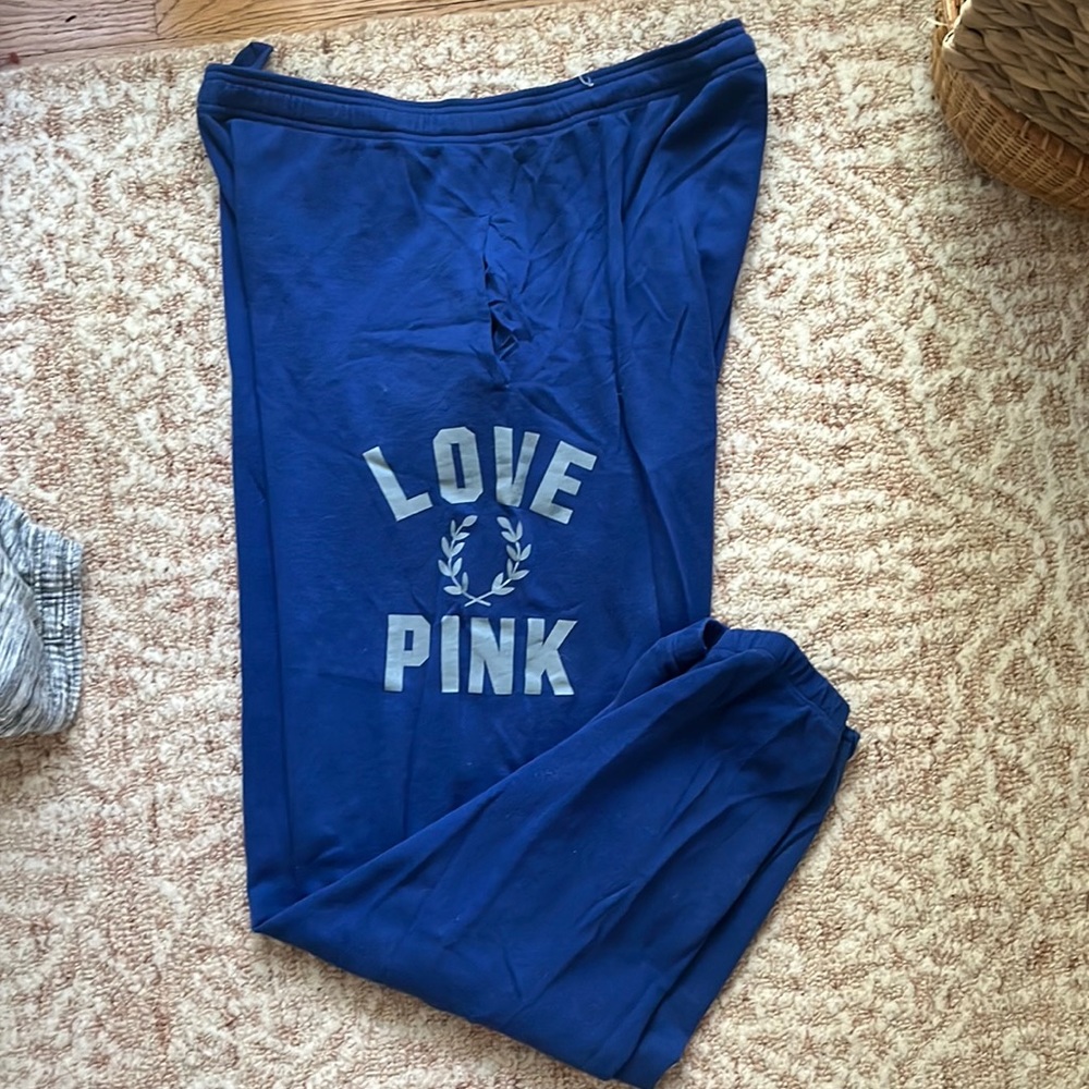 Victoria’s Secret PINK sweatpants with side logo deep blue